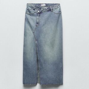 Zara TRF LONG DENIM SKIRT Size L
